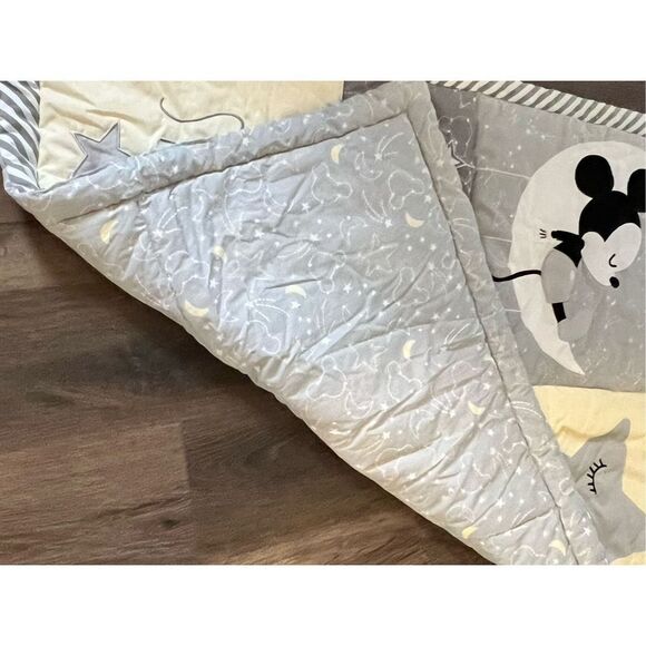 Disney Baby Mickey Mouse Gray/Yellow Crib quilt - Picture 2 of 4
